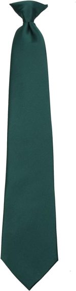 Mens Solid Color Clip On Easy to Remove Clip Necktie Ties - Image 5
